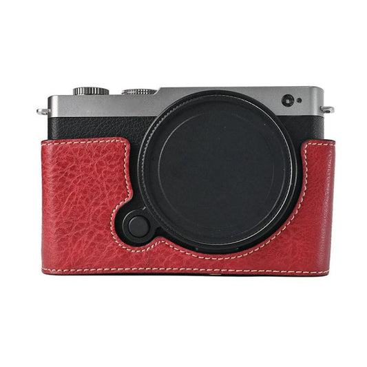 For Panasonic LUMIX S9 Litchi Texture PU Leather Camera Half Case Base(Wine Red) by bashfashion