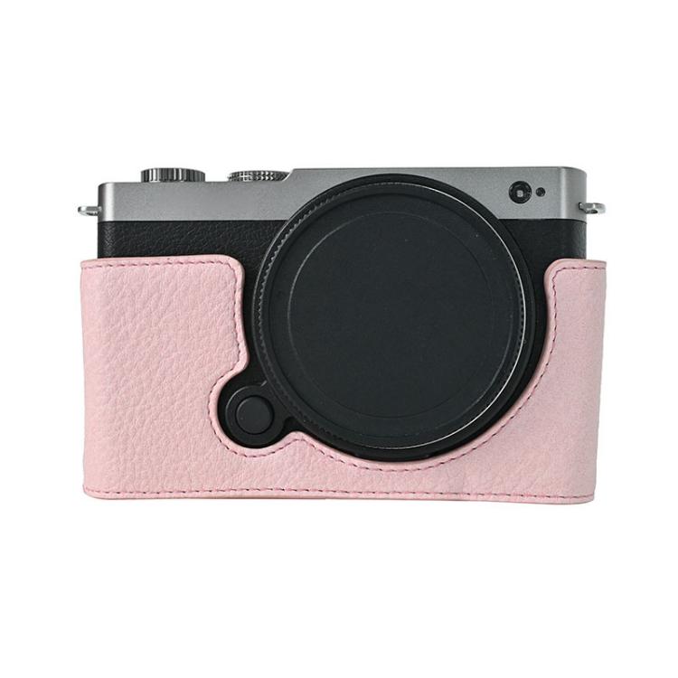 For Panasonic LUMIX S9 Litchi Texture PU Leather Camera Half Case Base(Pink) by bashfashion