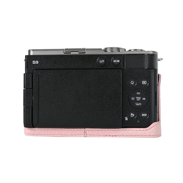 For Panasonic LUMIX S9 Litchi Texture PU Leather Camera Half Case Base(Pink) by bashfashion