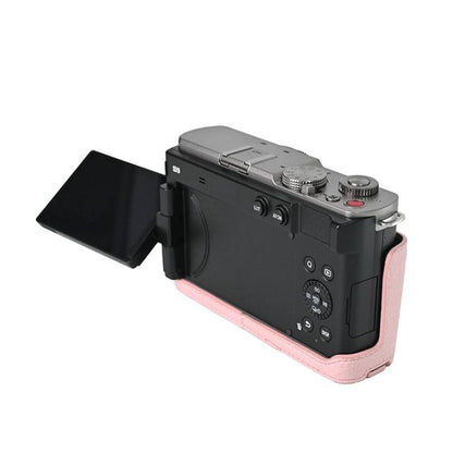 For Panasonic LUMIX S9 Litchi Texture PU Leather Camera Half Case Base(Pink) by bashfashion