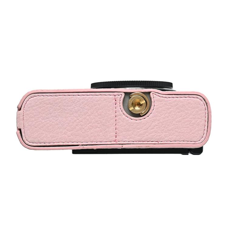 For Panasonic LUMIX S9 Litchi Texture PU Leather Camera Half Case Base(Pink) by bashfashion
