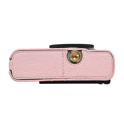 For Panasonic LUMIX S9 Litchi Texture PU Leather Camera Half Case Base(Pink) by bashfashion