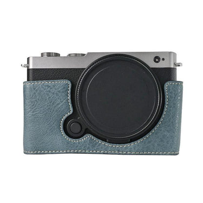 For Panasonic LUMIX S9 Litchi Texture PU Leather Camera Half Case Base(Blue) by bashfashion