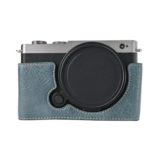 For Panasonic LUMIX S9 Litchi Texture PU Leather Camera Half Case Base(Blue) by bashfashion