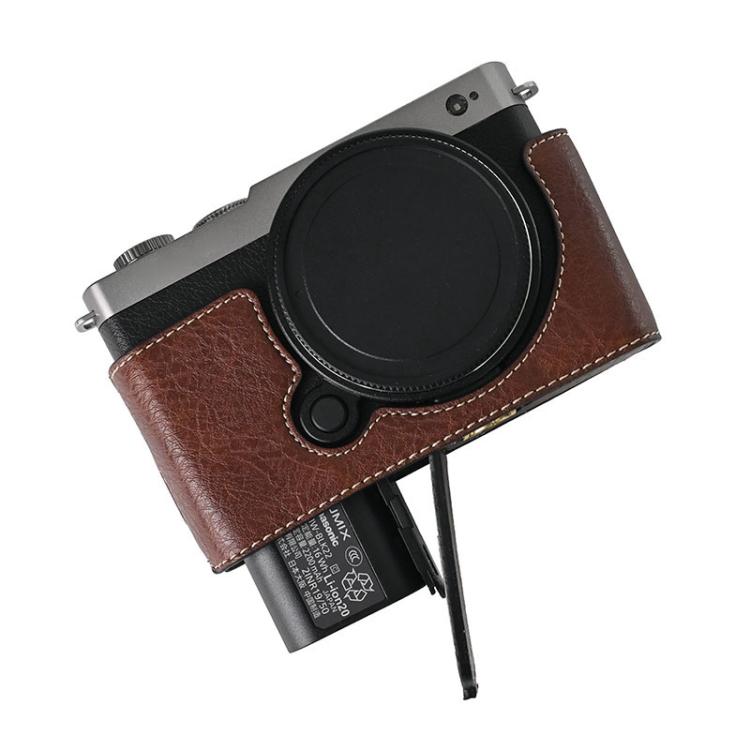For Panasonic LUMIX S9 Litchi Texture PU Leather Camera Half Case Base(Coffee) by bashfashion