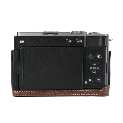 For Panasonic LUMIX S9 Litchi Texture PU Leather Camera Half Case Base(Coffee) by bashfashion