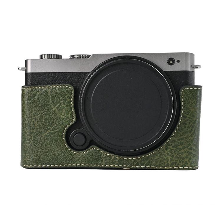 For Panasonic LUMIX S9 Litchi Texture PU Leather Camera Half Case Base(Green) by bashfashion