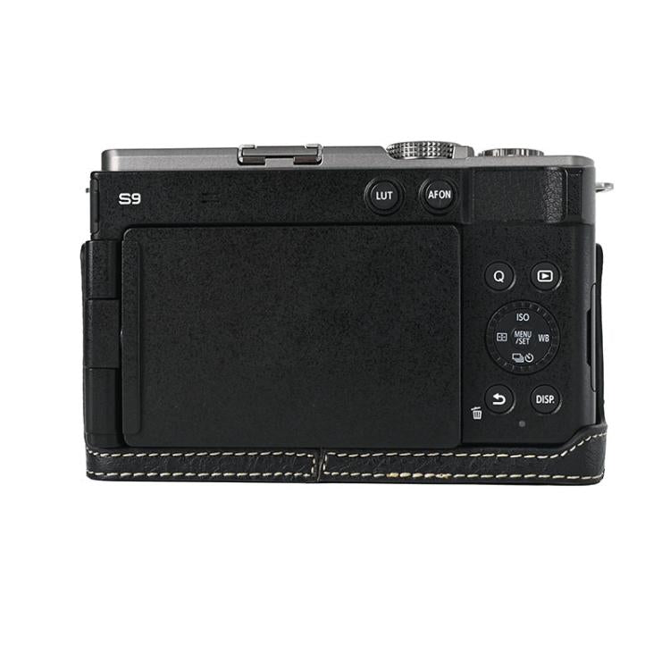 For Panasonic LUMIX S9 Litchi Texture PU Leather Camera Half Case Base(Black) by bashfashion