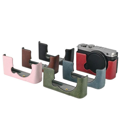 For Panasonic LUMIX S9 Litchi Texture PU Leather Camera Half Case Base(Pink) by bashfashion