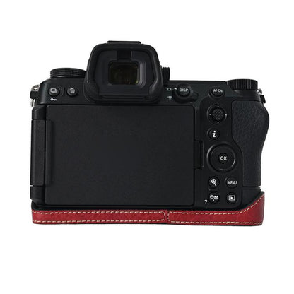 For Nikon Z6III Litchi Texture PU Leather Camera Half Case Base(Wine Red) by bashfashion