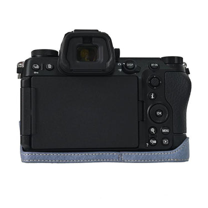 For Nikon Z6III Litchi Texture PU Leather Camera Half Case Base(Blue) by bashfashion