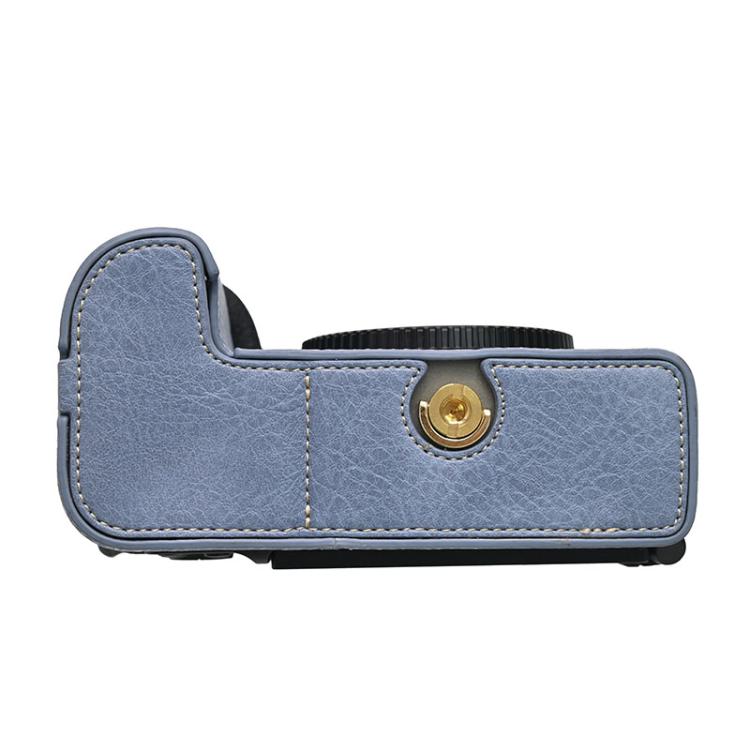 For Nikon Z6III Litchi Texture PU Leather Camera Half Case Base(Blue) by bashfashion