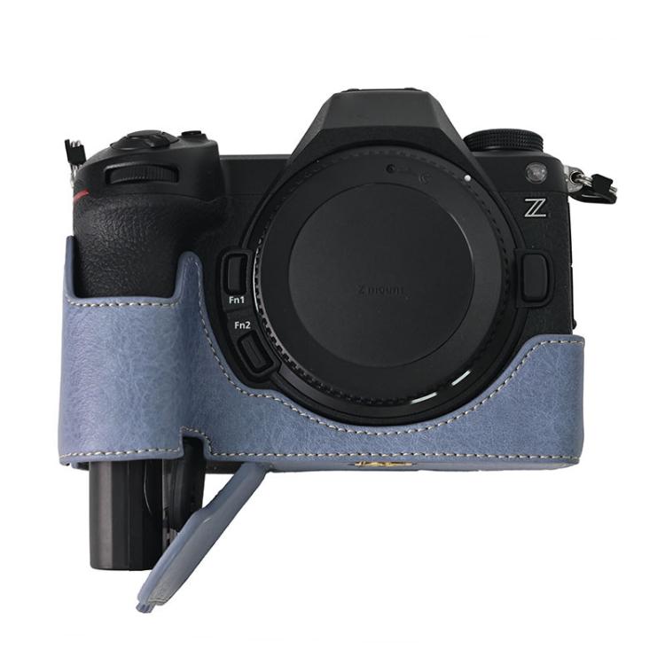 For Nikon Z6III Litchi Texture PU Leather Camera Half Case Base(Blue) by bashfashion