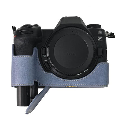 For Nikon Z6III Litchi Texture PU Leather Camera Half Case Base(Blue) by bashfashion
