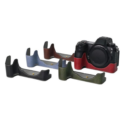 For Nikon Z6III Litchi Texture PU Leather Camera Half Case Base(Blue) by bashfashion