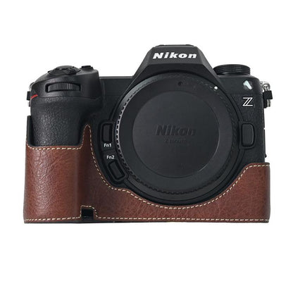 For Nikon Z6III Litchi Texture PU Leather Camera Half Case Base(Coffee) by bashfashion
