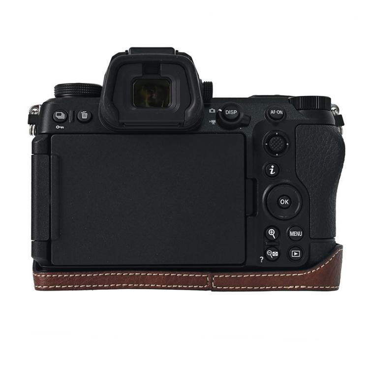 For Nikon Z6III Litchi Texture PU Leather Camera Half Case Base(Coffee) by bashfashion
