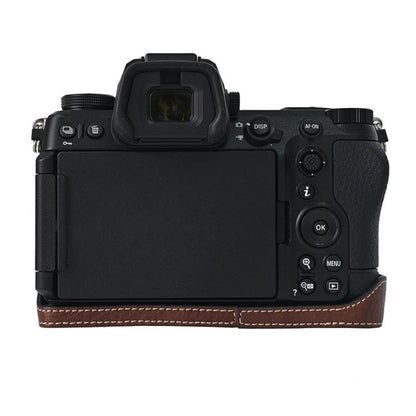 For Nikon Z6III Litchi Texture PU Leather Camera Half Case Base(Coffee) by bashfashion