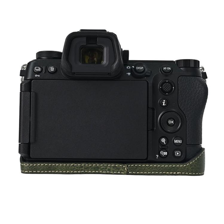 For Nikon Z6III Litchi Texture PU Leather Camera Half Case Base(Green) by bashfashion