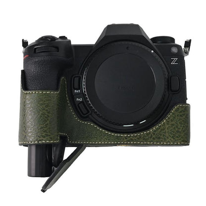 For Nikon Z6III Litchi Texture PU Leather Camera Half Case Base(Green) by bashfashion