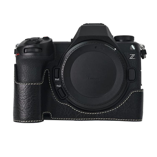 For Nikon Z6III Litchi Texture PU Leather Camera Half Case Base(Black) by bashfashion