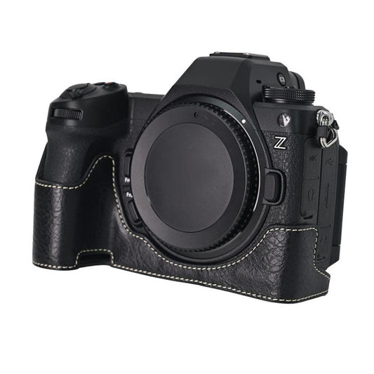 For Nikon Z6III Litchi Texture PU Leather Camera Half Case Base(Black) by bashfashion