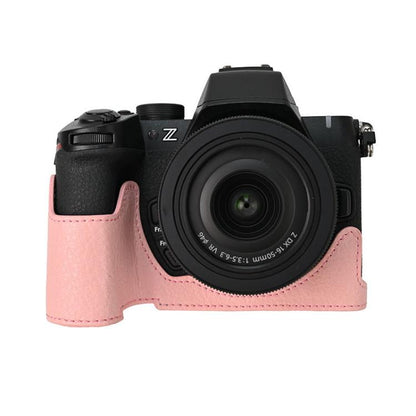 For Nikon Z50II Litchi Texture PU Leather Camera Half Case Base(Pink) by bashfashion