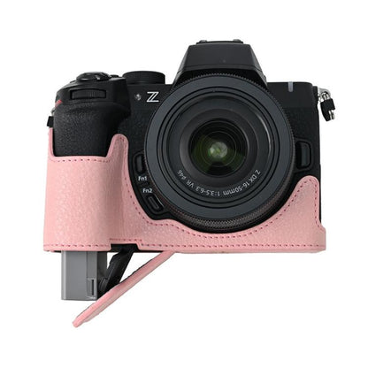 For Nikon Z50II Litchi Texture PU Leather Camera Half Case Base(Pink) by bashfashion