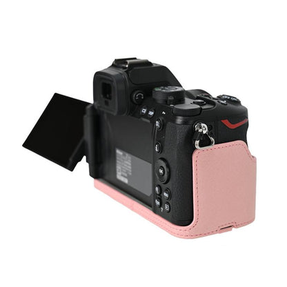 For Nikon Z50II Litchi Texture PU Leather Camera Half Case Base(Pink) by bashfashion