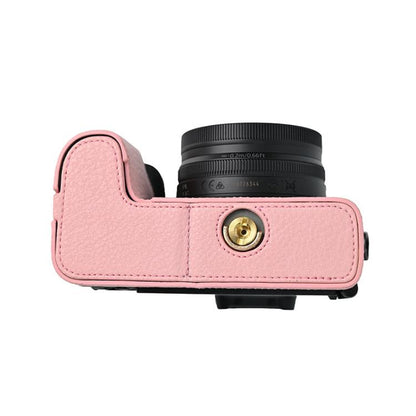For Nikon Z50II Litchi Texture PU Leather Camera Half Case Base(Pink) by bashfashion