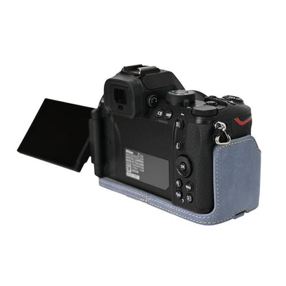 For Nikon Z50II Litchi Texture PU Leather Camera Half Case Base(Blue) by bashfashion