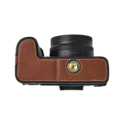 For Nikon Z50II Litchi Texture PU Leather Camera Half Case Base(Coffee) by bashfashion