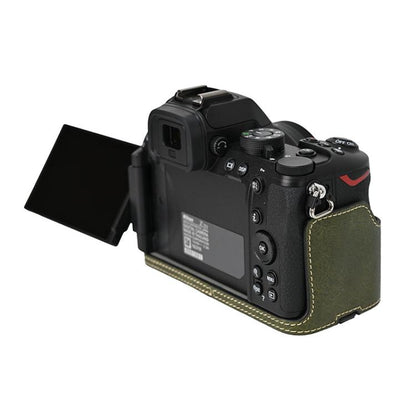 For Nikon Z50II Litchi Texture PU Leather Camera Half Case Base(Green) by bashfashion