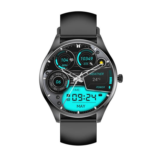 H77 1.43 inch AMOLED Screen Health & Fitness Smart Watch IP67 Waterproof Support BT Call(Black) by bashfashion