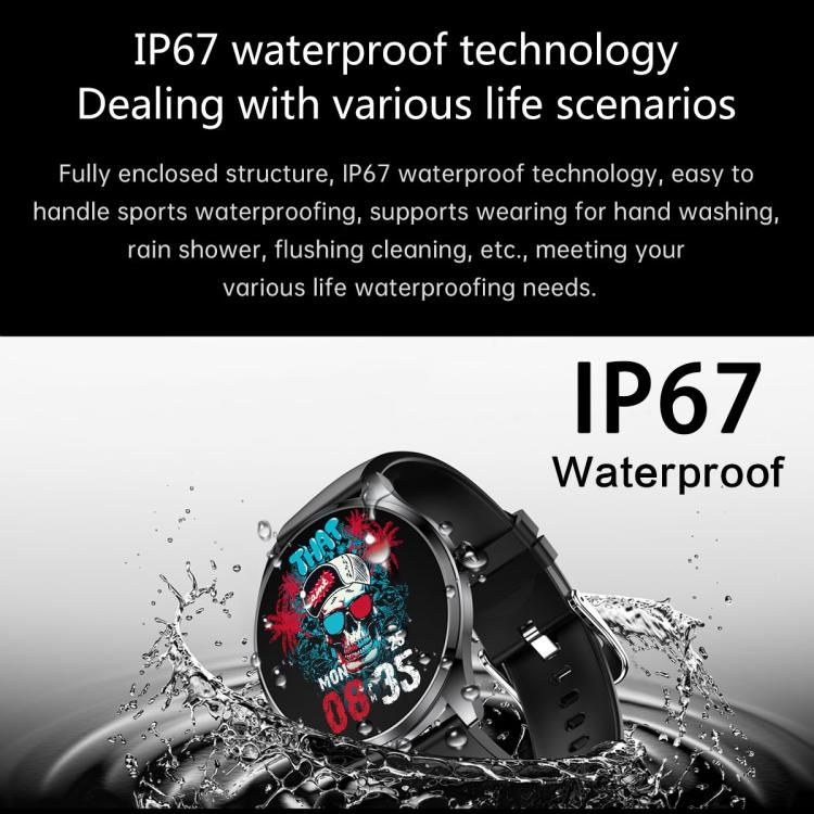 H77 1.43 inch AMOLED Screen Health & Fitness Smart Watch IP67 Waterproof Support BT Call(Black) by bashfashion