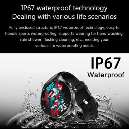 H77 1.43 inch AMOLED Screen Health & Fitness Smart Watch IP67 Waterproof Support BT Call(Black) by bashfashion