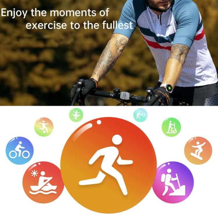 H77 1.43 inch AMOLED Screen Health & Fitness Smart Watch IP67 Waterproof Support BT Call(Silver) by bashfashion