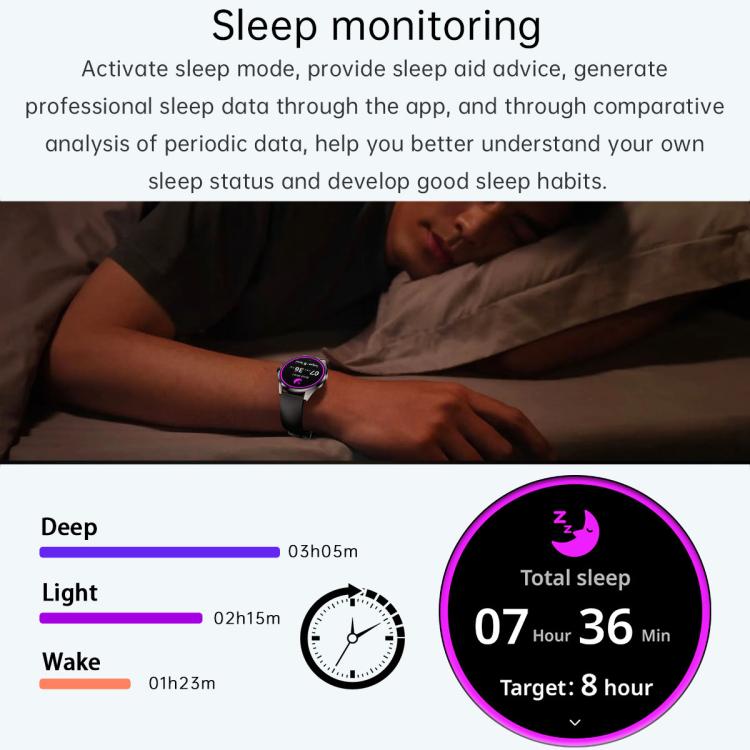 H77 1.43 inch AMOLED Screen Health & Fitness Smart Watch IP67 Waterproof Support BT Call(Gold) by bashfashion