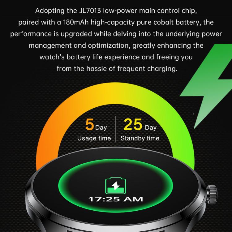 H77 1.43 inch AMOLED Screen Health & Fitness Smart Watch IP67 Waterproof Support BT Call(Silver) by bashfashion