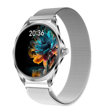 H78 1.43 inch AMOLED Screen Health & Fitness Smart Watch IP67 Waterproof Support BT Call(Silver Milanese) by bashfashion