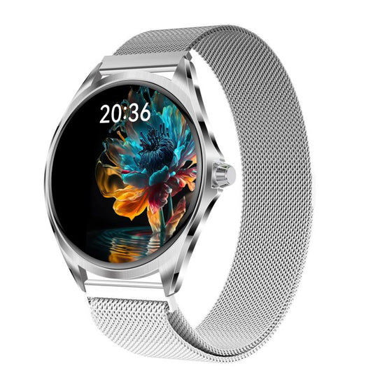H78 1.43 inch AMOLED Screen Health & Fitness Smart Watch IP67 Waterproof Support BT Call(Silver Milanese) by bashfashion