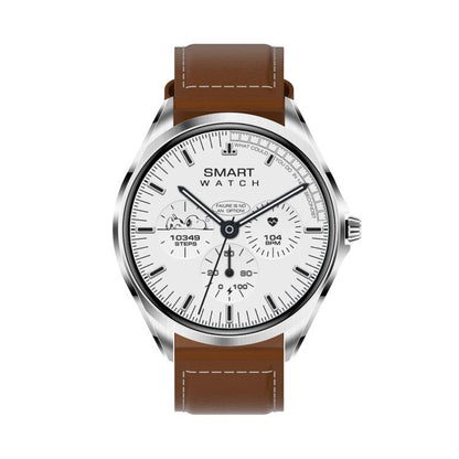 H78 1.43 inch AMOLED Screen Health & Fitness Smart Watch IP67 Waterproof Support BT Call(Silver Shell Brown Leather) by bashfashion