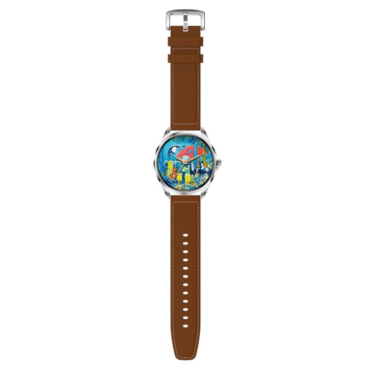 H78 1.43 inch AMOLED Screen Health & Fitness Smart Watch IP67 Waterproof Support BT Call(Silver Shell Brown Leather) by bashfashion