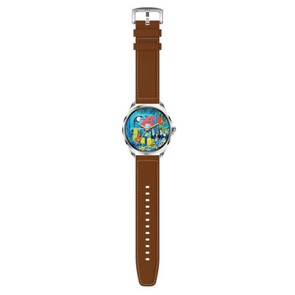 H78 1.43 inch AMOLED Screen Health & Fitness Smart Watch IP67 Waterproof Support BT Call(Silver Shell Brown Leather) by bashfashion