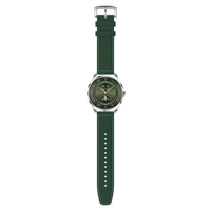 H78 1.43 inch AMOLED Screen Health & Fitness Smart Watch IP67 Waterproof Support BT Call(Silver Shell Green Leather) by bashfashion