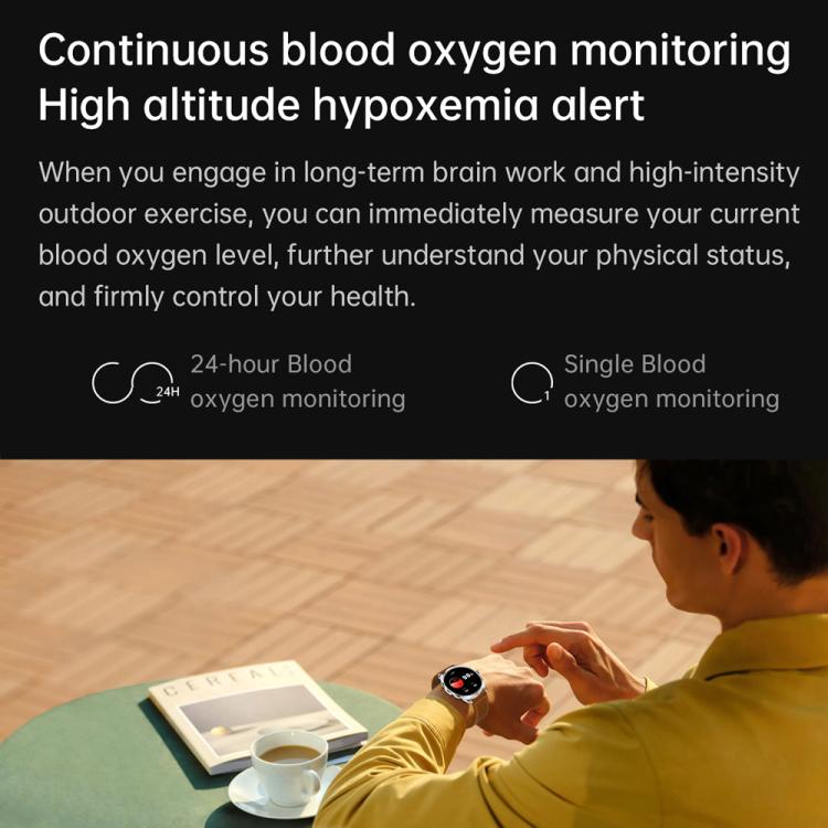 H78 1.43 inch AMOLED Screen Health & Fitness Smart Watch IP67 Waterproof Support BT Call(Silver Shell Green Leather) by bashfashion