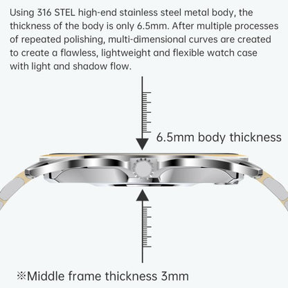 H78 1.43 inch AMOLED Screen Health & Fitness Smart Watch IP67 Waterproof Support BT Call(Silver Milanese) by bashfashion