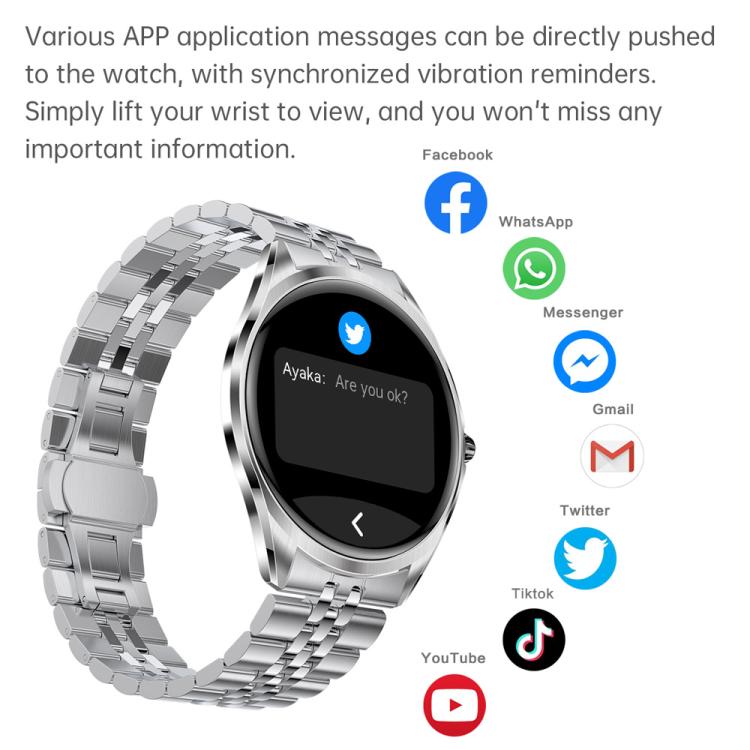 H78 1.43 inch AMOLED Screen Health & Fitness Smart Watch IP67 Waterproof Support BT Call(Silver Shell Black Leather) by bashfashion