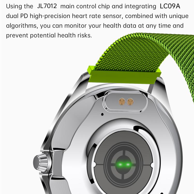 H78 1.43 inch AMOLED Screen Health & Fitness Smart Watch IP67 Waterproof Support BT Call(Silver Milanese) by bashfashion