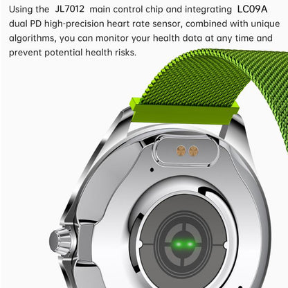 H78 1.43 inch AMOLED Screen Health & Fitness Smart Watch IP67 Waterproof Support BT Call(Silver Milanese) by bashfashion